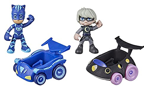 PJ Masks Catboy vs Luna Girl Battle Racers Vorschulspielzeug, Fahrzeug und Actionfiguren-Set für Kinder ab 3 Jahren
