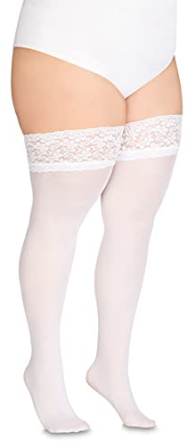 Annes styling Truss 60 DEN Damen Halterlose Mikrofaser Strümpfe mit Spitze Hoch Blickdicht Dessous Strumpfwaren Silikonoberteil