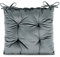 AmeliaHome Stuhlkissen mit Bändern 40x40 cm Sitzkissen Samt Velvet Optik Aleksa Anthrazit