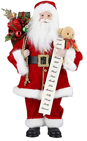 himaly Weihnachtsmann 17 inch, Santa Claus, Handarbeit Weihnachtsmann, Stehend, Plüschstoff Weihnachtsmann Macht Familie und Freunde
