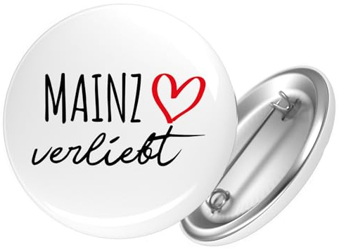 Huuraa Ansteckbutton Mainz verliebt Geschenk Größe 59mm Mainz Accessoire