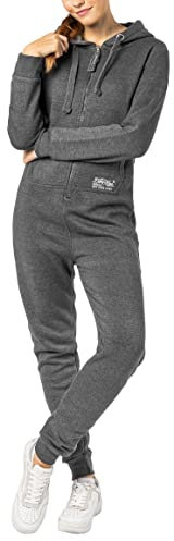 Eight 2 Nine Damen Sweat Overall Einteiler Onesie Middle-Grey L/XL