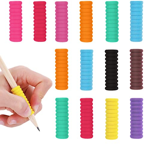 50 Stück Schaumstoff Bleistiftgriffe Bleistift Grips Handschrift Stiftgriffe Silikon Stift Griffe Handschreibgriff Ergonomische Schreibhilfe für Kinder Studenten Erwachsene (mehrfarbig)