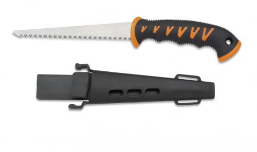 Sierra pladur con funda protectora. Serrucho con hoja de162 mm. Corta Yeso, Madera y Plastico.
