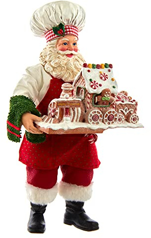 Kurt Adler 11-Inch Fabriché Santa with Gingerbread Train