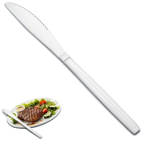 Pleafind Dinner Knives Set of 24, Stainless Steel Kitchen Knives, Knife Set for Home/Kitchen/Restaurant, Mirror Polished Cutlery Knives Table Knives, Dishwasher Safe (8.3 inch, 21cm)