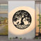 Pduoduo 50cm Black Metal Tree of Life Wall Decor Silhouette Art(with dog) for Gift Present Indoor Outdoor Garden Home Decoration (19.7inch)