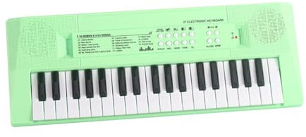 37 Tasti Elettronica Pianola Tastiera, Portatile Pianola per Scuola Media con Microfono, Pianola Mini Musicale Tastiera per Principianti Natale Bambini, Verde