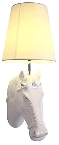 Wandleuchten Pferdekopf-Wandleuchte, kreative Harz-Stoff-Wandleuchte, Wandleuchte, for Hotelzimmer, Restaurant, Büro, Zuhause, Wohnzimmer, Korridor, Dekoration ( Color : White , Size : 50*22.5CM )