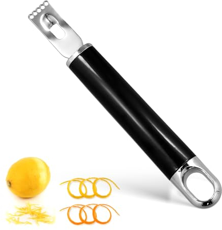 Channel Knife, Cuchillo Triangular de Acero Inoxidable con Lazo para Colgar Pelador de Frutas Multifuncional Herramientas para Tallar Frutas para el Hogar Cocina Bar Restaurante