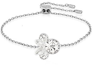 Kaguyo Mickey Mouse Armbänder, roségold 925 Sterlingsilber klare Zirkonia Freundschafts-Minnie Mouse einstellbare Unendlichkeit Charms Link Armbänder für Frauen und Mädchen (silberner Maus)