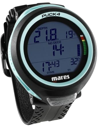Mares Puck 4 Tauchcomputer - Luft und Nitrox, Farbe:Aqua
