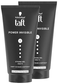 Schwarzkopf TAFT Gel Power Invisible Styling (2x 150 ml), Haargel ohne Verkleben und Beschweren, sanft zum Haar und zur Kopfhaut, veganes, Haarstyling-Gel