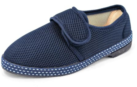 JOMIX Pantofole Uomo Estive Ciabatte da Anziani con Strappo Scarpe Lavabile in Lavatrice da Casa ITU1897 Blu 44