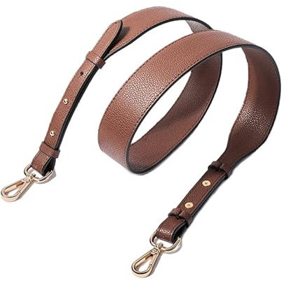 PTNKUIIY 106-110cm Verstellbarer Taschengurt Schultergurt Für Taschen, 3,8 cm breiter Universal Ersatz Schultergurt Umhängegurt Leder Tragegurt für Handtasche Schulterriemen Taschen Zubehör -Kaffee