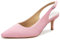 Greatonu Women's Slingback Kitten Heel Pointed Toe Dress Pumps Shoes