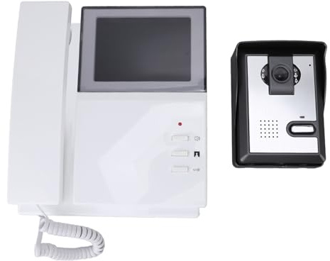 Videoportero con Cable, Kit De Videoportero con Cable, Monitor En Color De 4,3 Pulgadas Y Cámara De Visión Nocturna por Infrarrojos Soporta Desbloqueo (Enchufe Europeo 100-240 V)