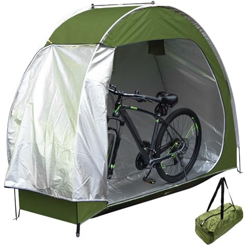 Tenda per biciclette, tettoia da bici Oxford impermeabile UV, tenda portatile per la tenda di stoccaggio in bici e finestre di ventilazione, coperture per bici per la tenda per bici di stoccaggio est
