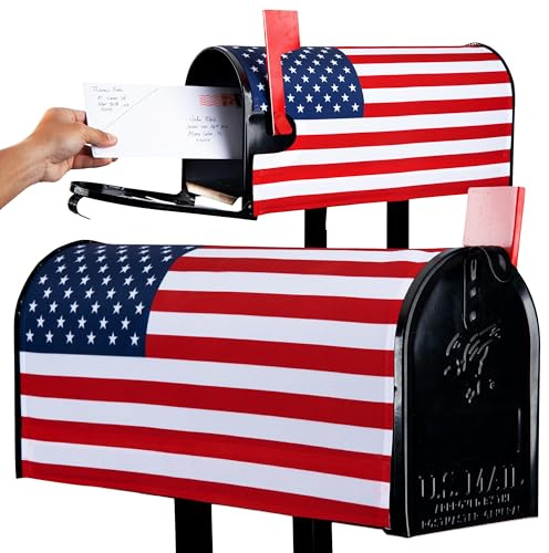 USA Magnetic Mailbox Cover – Durable & Stylish Patriotic Mailbox Covers Size 18 x 21 Inch - American Flag Design Easy to Install & UV-Resistant with Strong Magnet for All Seasons