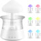 3-in-1 Rain Cloud Luftbefeuchter für Pilze, Regenwolken, Aromatherapie, Pilottherapie, mit 7 wechselnden Farben, Soundlichtern und 3 Regenmodi (weiß)
