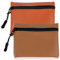 Lot de 2 Porte-Monnaie à Fermeture éclair pour Femme et Homme, Petit Porte-Monnaie en Tissu PU, Porte-Monnaie pour Fille et garçon, Mini Pochette Portable pour pièces de Monnaie (Orange + Marron)