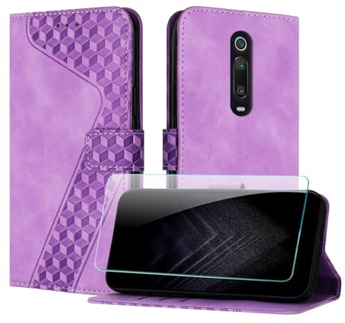 JayModCase Funda para Xiaomi MI 9T / MI 9T Pro/Redmi K20 / Redmi K20 Pro, PU Piel Flip Carcasa con [Xiaomi 9T Protector de Pantalla] Cierre magnético Soporte Plegable Tarjetas y Cartera (Púrpura)