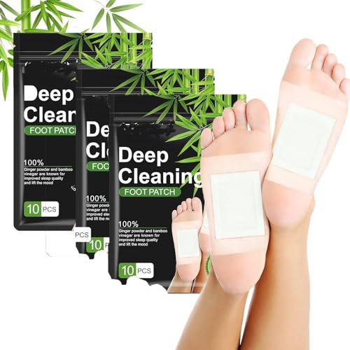 30 Stück Detox Fußpflaster Entgiftung, Entgiftungspflaster Füße, Natürliche Deep Cleansing Foot Pads für Füße, Detox Pflaster zur Stressreduktion Tiefschlaf und Verbesserung des Schlafs