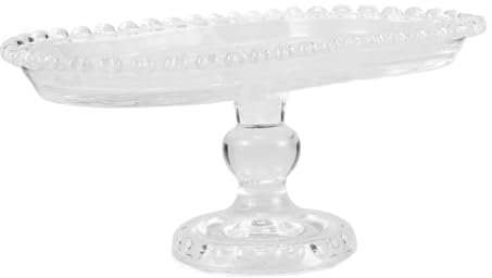 Ipetboom 1 Pieza Bandeja de Servir Decorativa de Cristal para Postres y Aperitivos para Fiestas Comedores y Uso Diario Diseño Ovalado para Frutas y Snacks