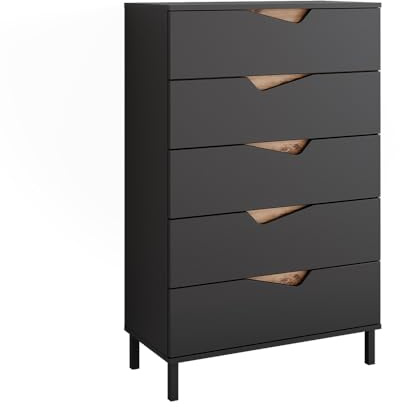 Vicco Kommode Marelle, Anthrazit/Artisan-Eiche, 76 x 120 cm | mit 5 Schubladen, geeignet zur Aufbewahrung von Kleidung und Alltagsgegenständen