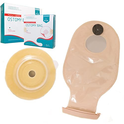 FDOSIJFOS Stomabeutel, 10er-Pack Kolostomiebeutel, Zweiteiliger Stomabeutel, Stomazubehör, 20–45 mm große, zuschneidbare Entleerungsbeutel
