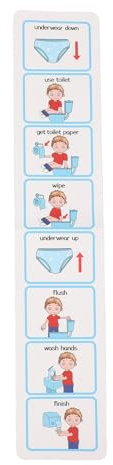 Srliya Potty Training Visual Schedule Independent Living Skills Step By Step Visual ASD Toilet Schedule for Children