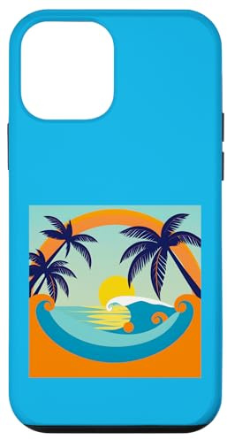 Hülle für iPhone 12 mini Tropische Welle Sonnenuntergang Palm Beach Grafikdesign