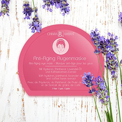 CHIARA AMBRA Augenmaske mit Hyalruon, Panthenol und Lavendel-Öl, Anti-Aging Feuchtigkeitsbooster, Mildert Augenringe und Schwellungen, Für einen strahlenden Look, Vegan, 6 ml