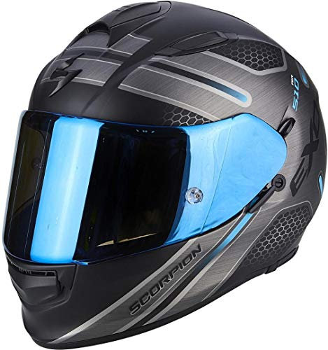Scorpion Motorradhelm Exo 510 Air Route, Schwarz/Blau, Größe S