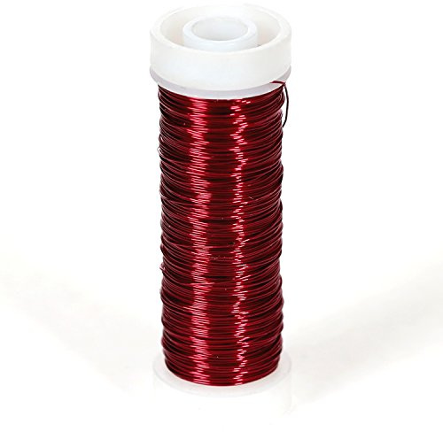 Bütic Draht - Bindedraht - Wickeldraht - Basteldraht 0,34mm Ø - 50m, Farbe:Bordeaux