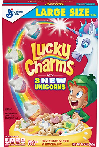 General Mills Lucky Charms Glutenfreies Müsli mit Magischen Einhorn-Marshmallows, 422 g