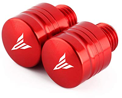 BXMoto M10 x 1,25 Schrauben-Lochschrauben, Spiegel, CNC, Aluminium, Rot, für Yamaha MT07 FZ07 MT09 FZ09 MT10 MT25 MT125 XSR700 XSR900 NMAX 125 X-MAX 300 400