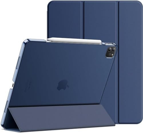 (Navy Blue) Smart Case for iPad Air 13 inch 2025(M3)/2024(M2) for iPad Pro 12.9 6th/5th/4th Gen 2022/2021/2020 Slim Trifold Stand Cover, Support Touch ID&Auto Wake/Sleep
