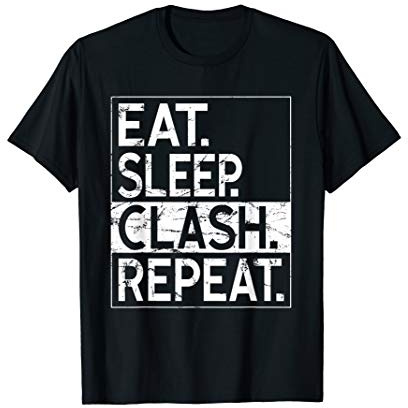 Eat Sleep Clash Repeat Mobile Gaming Vintage T-Shirt