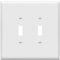 ENERLITES Cubierta grande para interruptor de palanca doble, placa de pared grande para interruptor de luz de dos bandas, acabado brillante, 2 bandas de 5.5 x 5.5 pulgadas, policarbonato termoplástico