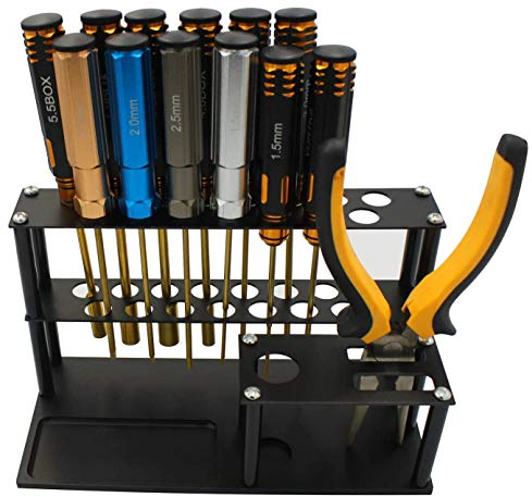 Schraubendreher-Organizer, Schraubendreher-Aufbewahrungsregal für Sechskant-Kreuzschraubendreher, RC-Werkzeug-Set, Organizer, 18 Löcher, multifunktionaler Acryl-Werkzeugständer