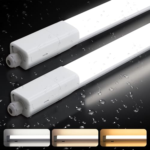 Allesin Feuchtraumleuchte LED 120CM, 30W 3600LM Led Röhre, 120lm/w, Neutralweiß 4000K Reihenschaltung Kellerlampe IP65 Wasserfest Werkstattlampe Leuchtstoffröhre Leuchte für Feuchtraum Warenhaus