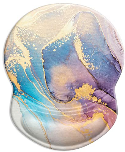 ITNRSIIET Tapis de Souris Ergonomique avec Repose-Poignet en Gel, Tapis de Souris de Jeu avec Tissu Lycra, Base antidérapante en pour Ordinateur, Maison, Bureau et Voyage, Texture marbre Abstraite