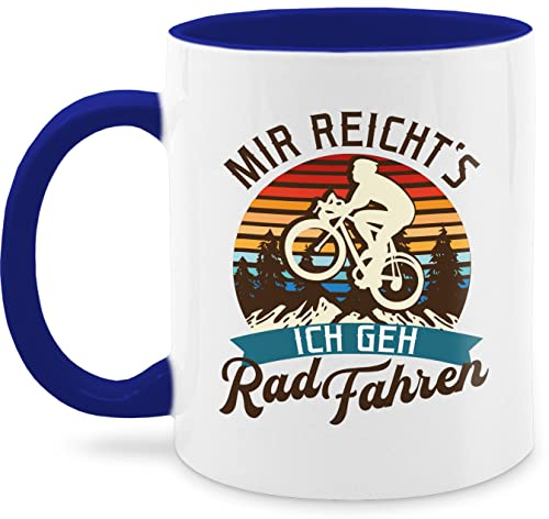 Tasse Tassen 325ml - Radsport - Mir reicht's ich geh Rad fahren - Mountainbike Geschenk Fahrrad - 325 ml - Dunkelblau - geschenke für fahrradbegeisterte rennrad räder kaffeetassen hobby vintage