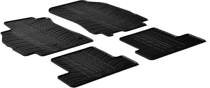 AROBA GL0047 Design Gummi Fußmatten kompatibel mit Renault Megane III Coupe BJ. 11.2008-08.2016 erhöhter Rand 4 TLG Farbe Schwarz Gummimatten Automatten passgenau