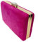Leah Ward Women's Clutch Bag Suede Wedding Evening Party Handbags 672 (Fuchsia)