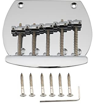 Musiclily Pro 16mm Acier Chevalet Basse 5 Cordes pour Basse Style Musicman, Chrome