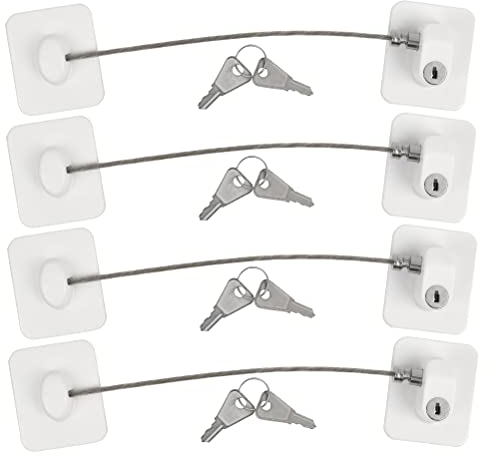 OctBird 4 Pack Window Safety Locks, Self Adhesive Window Locks for UPVC Windows, Window Restrictor with Key, Child Safety Locks - No Drilling Child Window Safety Locks