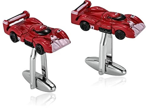 Aotiwe Manschettenknöpfe Brautvater, Manschettenknöpfe Einfach Roter Kobra Rennwagen Rot Rostfreier Stahl
