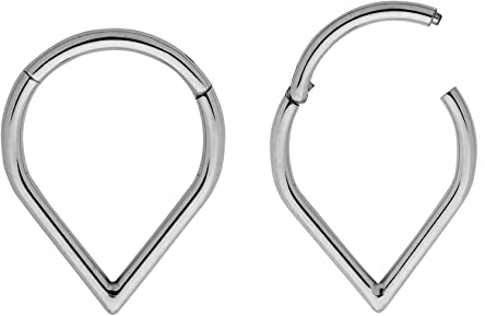 365 Sleepers (10mm) Titan 1,2 mm Segment Tropfenform Nasenring Hoop Knorpelohrring Septum Clicker Klappbarer Lippen Conch Daith Helix Rook Tragus Lobe Snug Piercing Schmuck